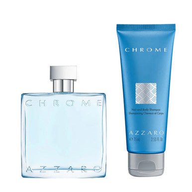 AZZARO CHROME 2 PCS SET FOR MEN: 1.7 EAU DE TOILETTE SPRAY + 2.53 SHAMPOO by AZZARO