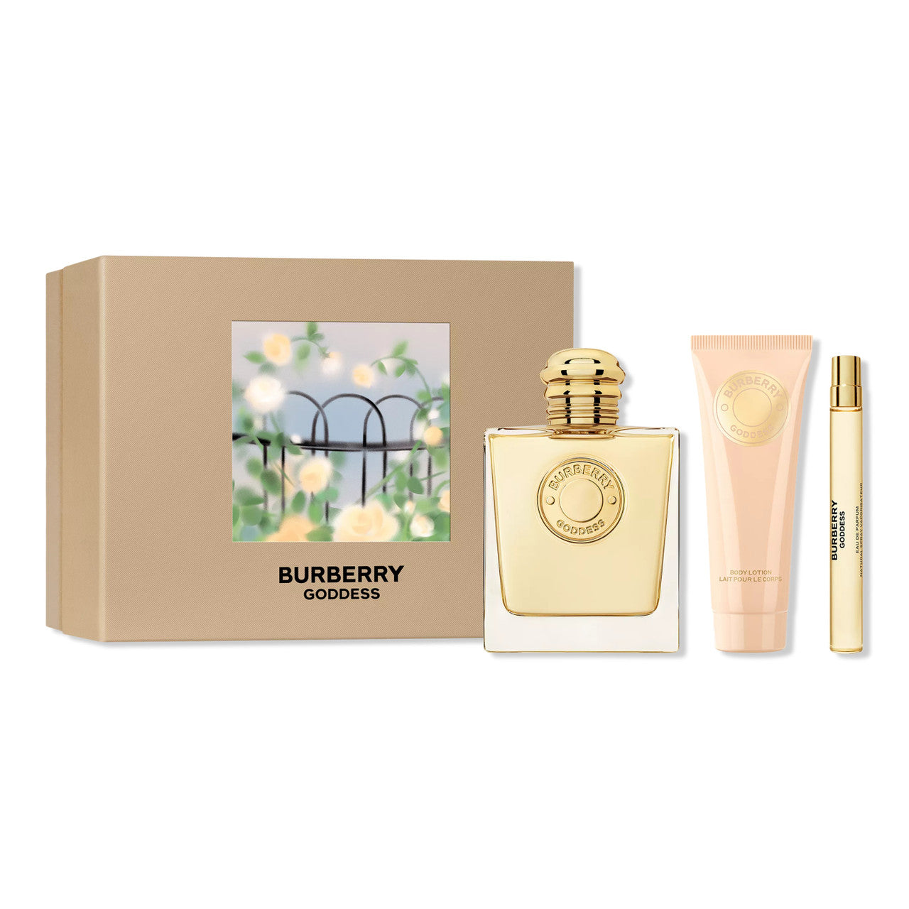 BURBERRY GODDESS 3 PCS SET: 3.3 EAU DE PARFUM SPRAY + 0.33 EAU DE PARFUM SPRAY + 2.5 BODY LOTION