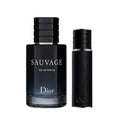 SAUVAGE 2 PCS SET FOR MEN: 3.4 EAU DE PARFUM SPRAY + 0.34 EAU DE PARFUM SPRAY REFILLABLE