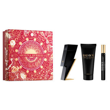 CAROLINA HERRERA BAD BOY 3 PCS SET: 3.4 EAU DE TOILETTE SPRAY + 0.33 OZ EAU DE TOILETTE SPRAY + 3.4 SHOWER GEL by CAROLINA HERRERA
