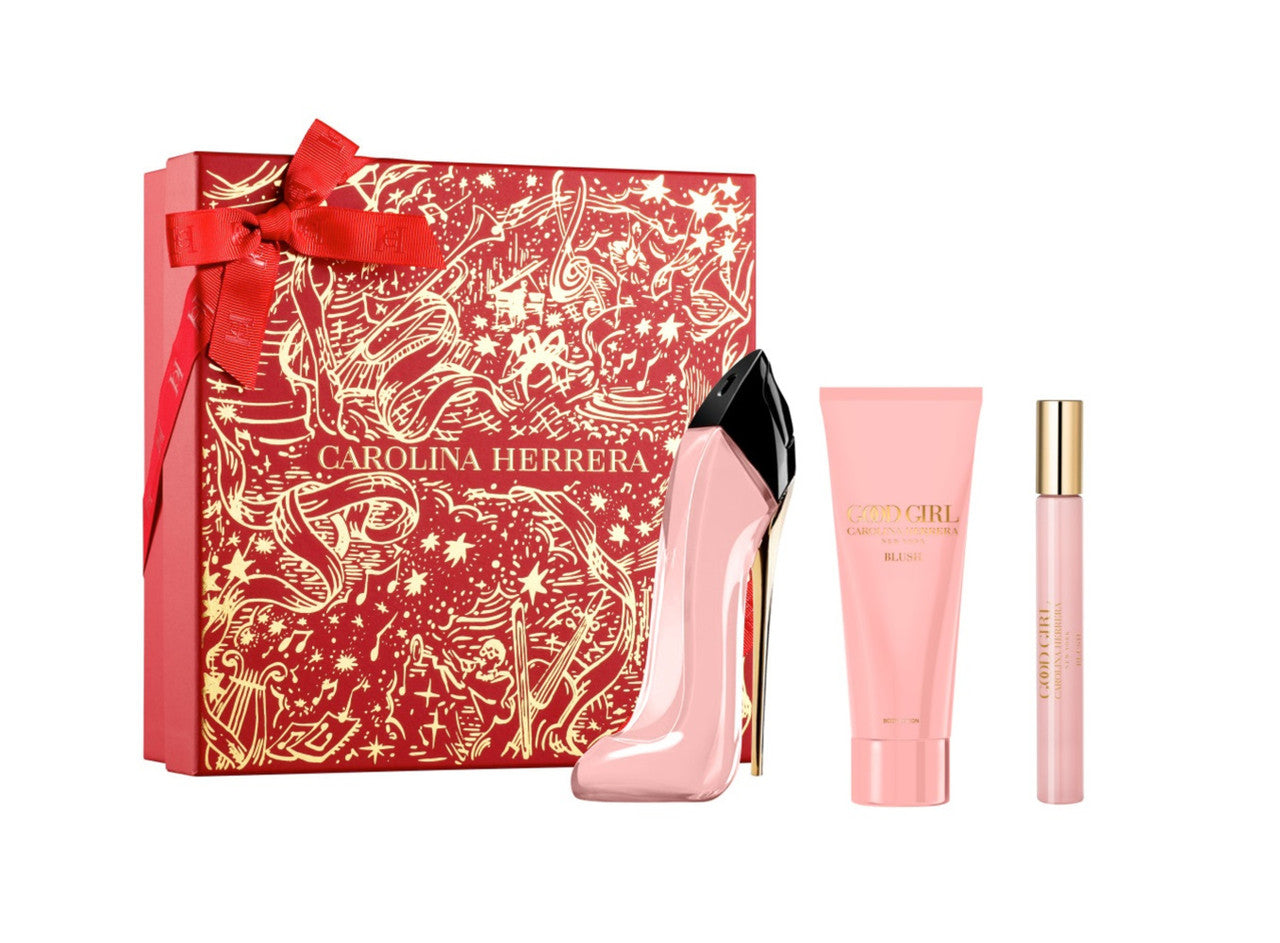 CAROLINA HERRERA GOOD GIRL BLUSH 3 PCS SET: 2.7 EAU DE PARFUM SPRAY + 0.34 EAU DE PARFUM SPRAY + 3.4 BODY LOTION