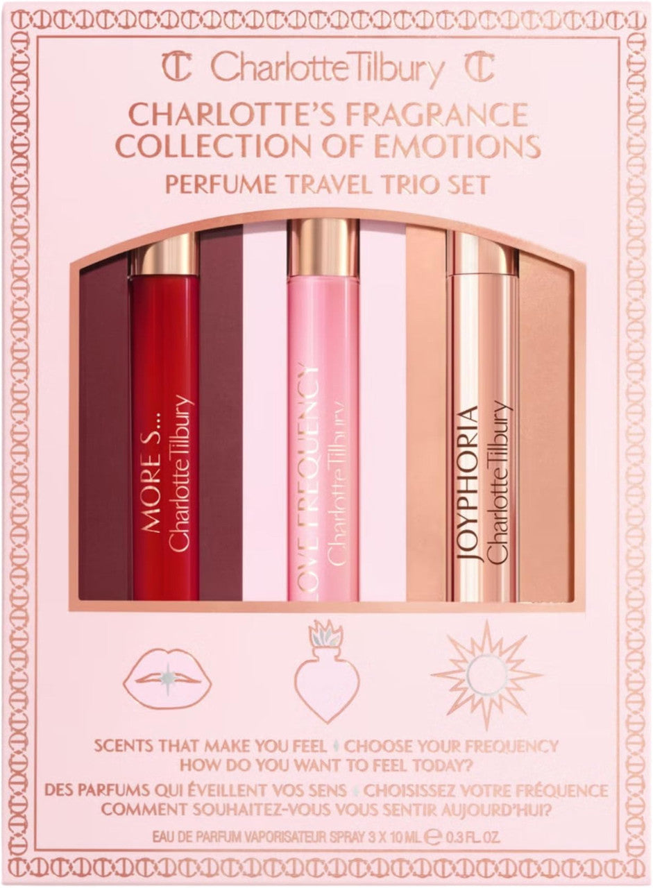 CHARLOTTE TILBURY 3 * 0.3 EAU DE PARFUM SPRAY SET: MORE SEX + LOVE FREQUENCY + JOYPHORIA