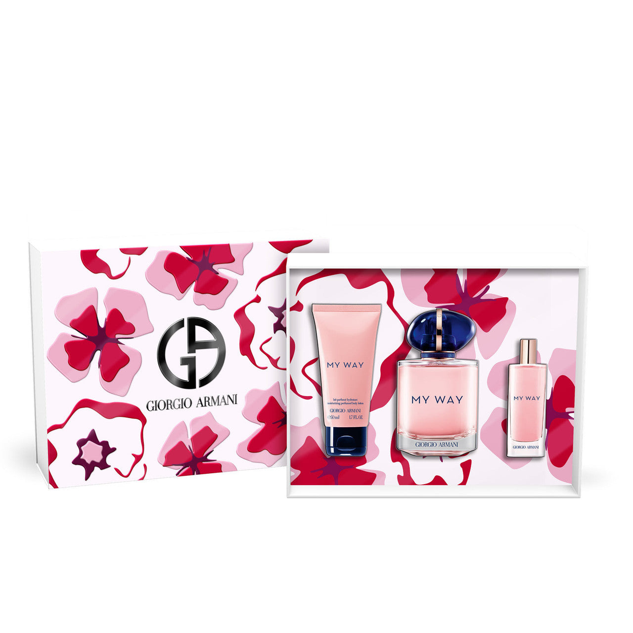 ARMANI MY WAY 3 PCS SET FOR WOMEN: 3 OZ EAU DE PARFUM SPRAY + 0.5 EAU DE PARFUM SPRAY + 1.7 BODY LOTION