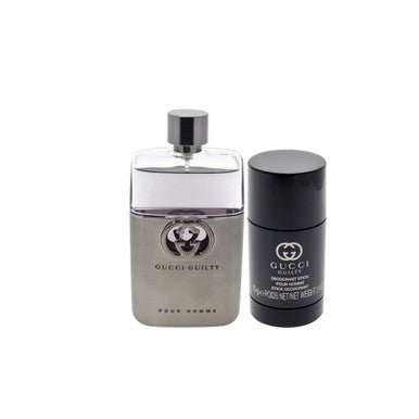 GUCCI GUILTY POUR HOMME 2 PCS SET: 3 OZ EAU DE TOILETTE SPRAY + 2.5 DEODORANT STICK by GUCCI