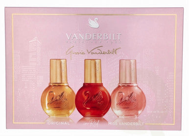 GLORIA VANDERBILT 3 * 1 OZ EAU DE TOILETTE SPRAY SET FOR WOMEN: ORIGINAL + VANDERBILT IN RED + MISS VANDERBILT by GLORIA VANDERBILT