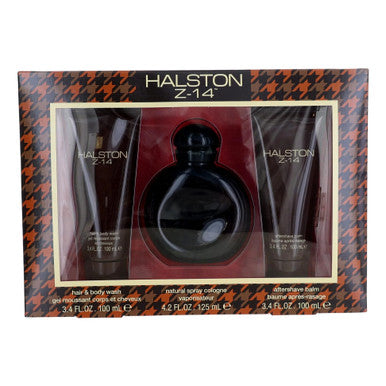 HALSTON Z-14 3 PCS SET FOR MEN: 4.2 COLOGNE SPRAY + 3.4 AFTERSHAVE BALM + 3.4 HAIR & BODY WASH by HALSTON