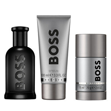 HUGO BOSS BOTTLED PARFUM 3 PCS SET FOR MEN: 3.3 PARFUM SPRAY + 3.3 SHOWER GEL + 2.4 DEODORANT STICK by HUGO BOSS