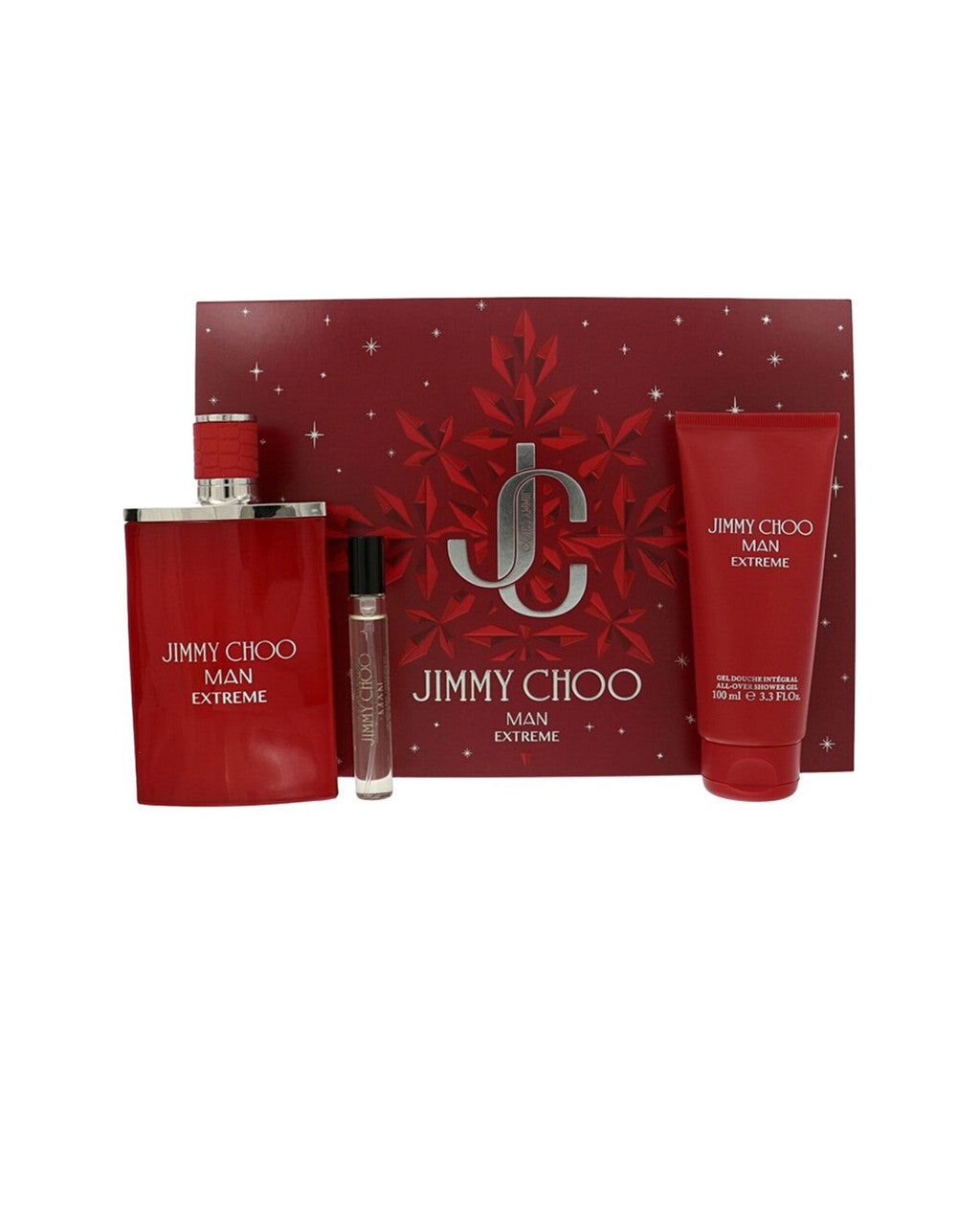 JIMMY CHOO MAN EXTREME 3 PCS SET: 3.3 EAU DE PARFUM SPRAY + 0.25 EAU DE PARFUM SPRAY + 3.3 SHOWER GEL