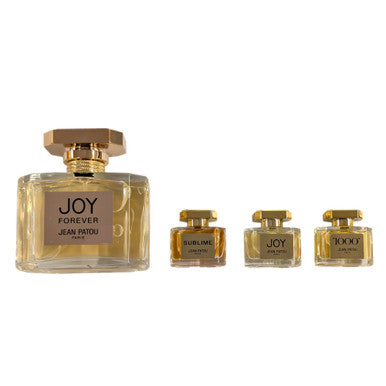 JEAN PATOU 4 PCS SET: JOY FOREVER 2.5 EAU DE PARFUM SPRAY + 1000 5 ML EAU DE PARFUM MINI + JOY 5 ML EAU DE PARFUM MINI + SUBLIME 5 ML EAU DE PARFUM MINI by JEAN PATOU