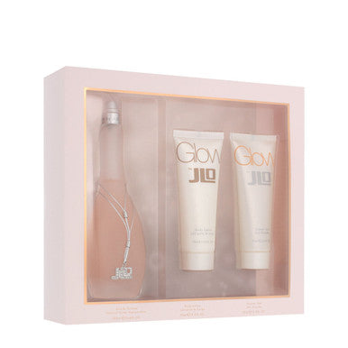 J LO GLOW 3 PCS SET FOR WOMEN: 3.4 EAU DE TOILETTE SPRAY + 2.5 BODY LOTION + 2.5 SHOWER GEL by JENNIFER LOPEZ