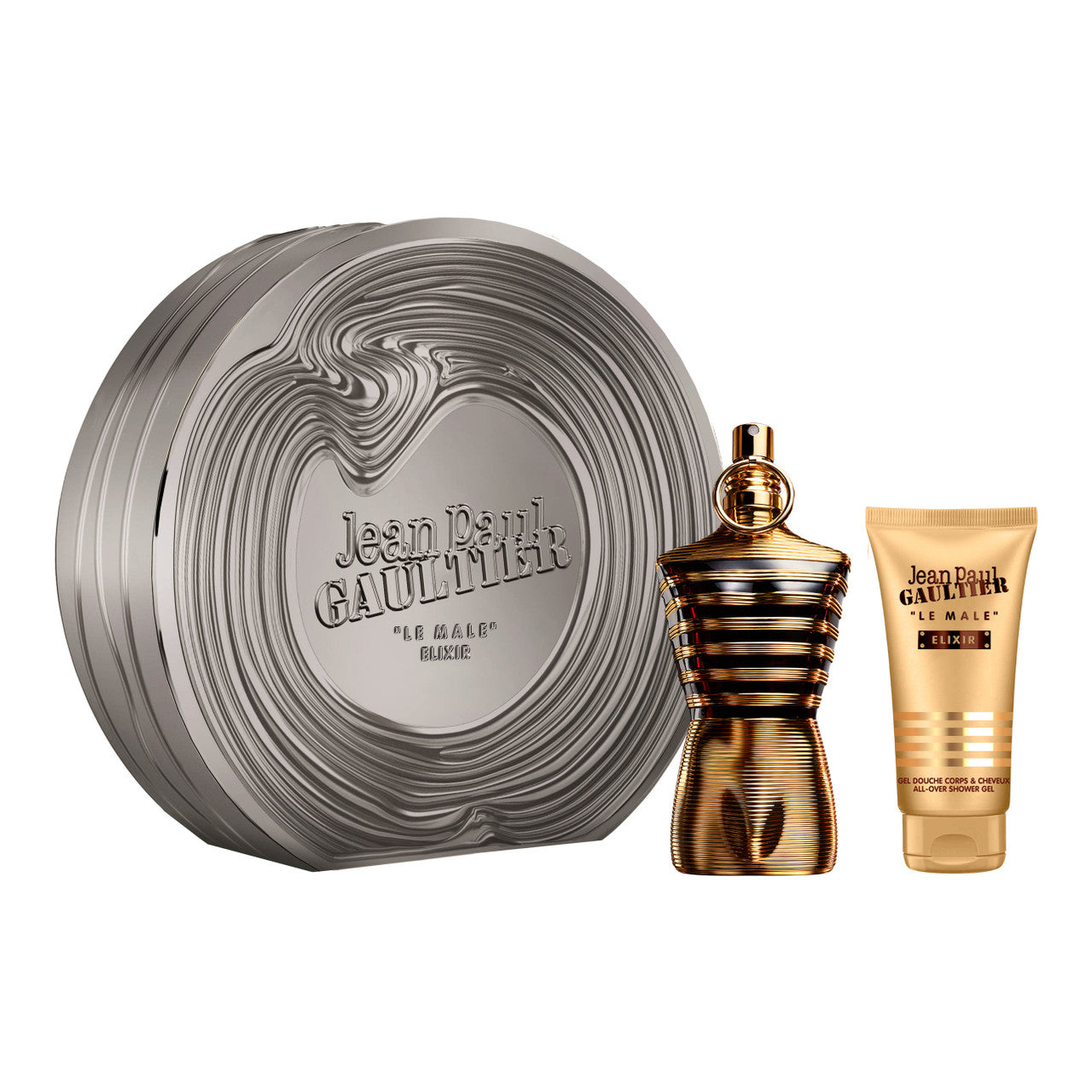 JEAN PAUL GAULTIER LE MALE ELIXIR 2 PCS SET: 4.2 PARFUM SPRAY + 2.5 SHOWER GEL