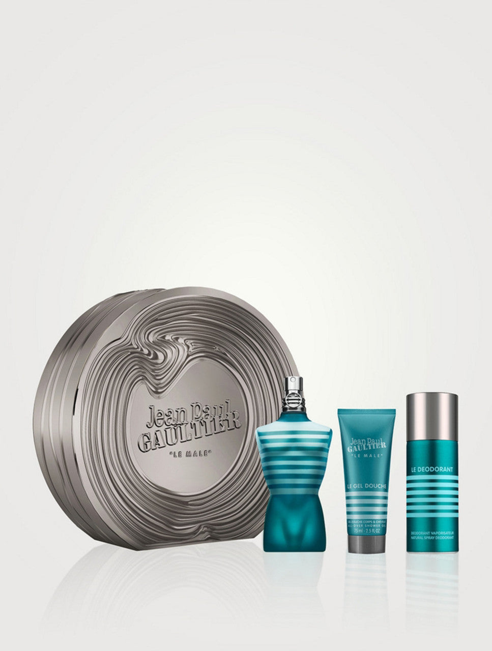JEAN PAUL GAULTIER LE MALE 3 PCS SET: 4.2 EAU DE TOILETTE SPRAY + 2.5 SHOWER GEL + 5.1 DEODORANT SPRAY