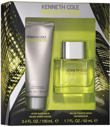 KENNETH COLE REACTION 2 PCS SET FOR MEN: 1.7 EAU DE TOILETTE SPRAY + 3.4 AFTER SHAVE BALM by KENNETH COLE