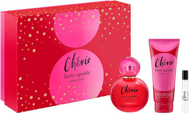 KATE SPADE CHERIE 3 PCS SET FOR WOMEN: 3.3 EAU DE PARFUM SPRAY + 0.25 EAU DE PARFUM SPRAY + 3.3 BODY LOTION by KATE SPADE