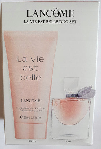 LANCOME LA VIE EST BELLE 2 PCS SET FOR WOMEN: 4 ML EAU DE PARFUM MINI + 1.6 BODY LOTION. by LANCOME