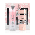 LATTAFA YARA 2 PCS SET FOR WOMEN: 3.4 EAU DE PARFUM SPRAY + 6.67 PERFUMED SPRAY by LATTAFA
