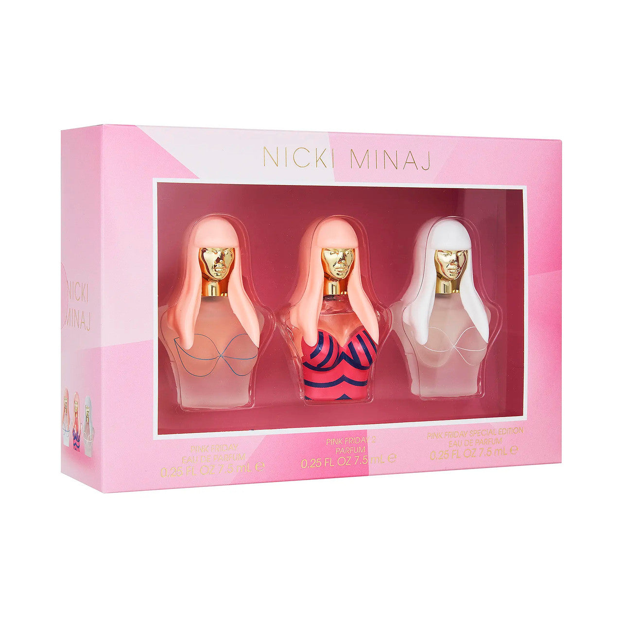 NICKI MINAJ 3 * 7.5 ML MINI SET FOR WOMEN: PINK FRIDAY EAU DE PARFUM + PINK FRIDAY 2 PARFUM + PINK FRIDAY SPECIAL EDITION EAU DE PARFUM