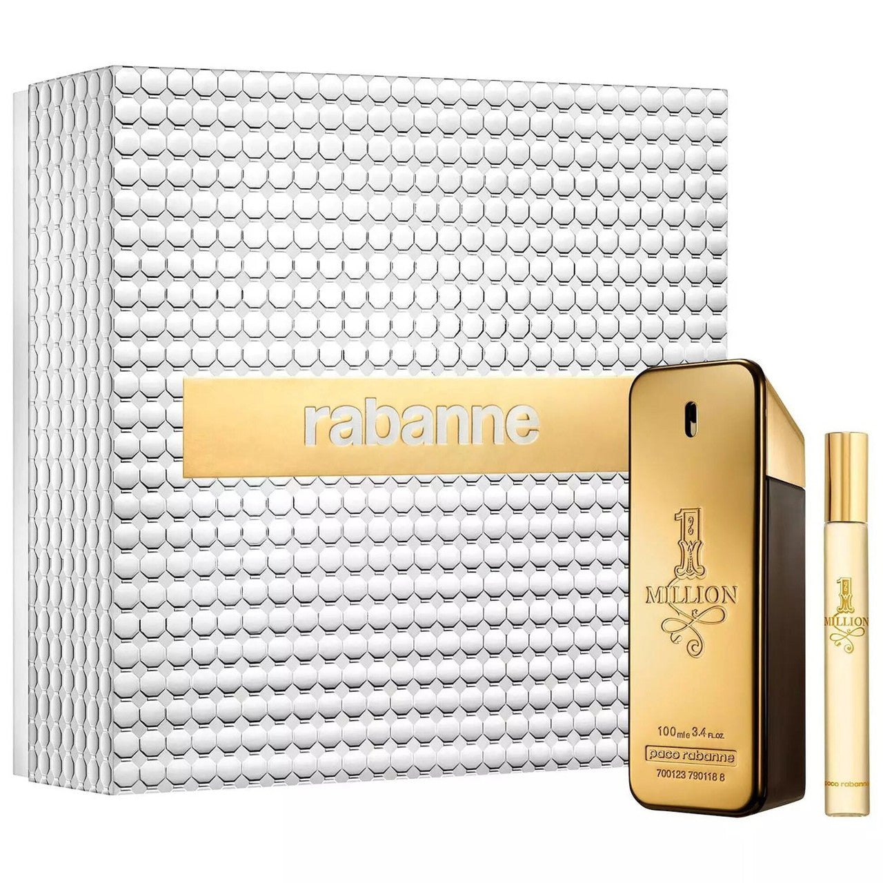 Paco Rabanne One Million 2pc Set for Men: 3.4 oz + 0.68 oz EDT