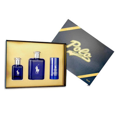 POLO BLUE 3 PCS SET FOR MEN: 4.2 EAU DE TOILETTE SPRAY + 1.36 EAU DE TOILETTE SPRAY + 2.6 DEODORANT STICK by RALPH LAUREN