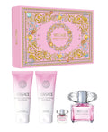 VERSACE BRIGHT CRYSTAL 4 PCS SET: 3 OZ EAU DE TOILETTE SPRAY + 5 ML EAU DE TOILETTE MINI + 3.4 BODY LOTION + 3.4 BATH & SHOWER GEL