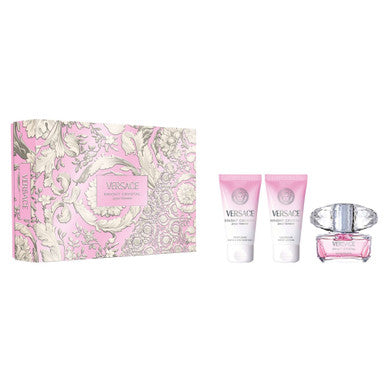 VERSACE BRIGHT CRYSTAL 3 PCS SET FOR WOMEN: 1.7 EAU DE TOILETTE SPRAY + 1.7 BATH & SHOWER GEL + 1.7 BODY LOTION by VERSACE