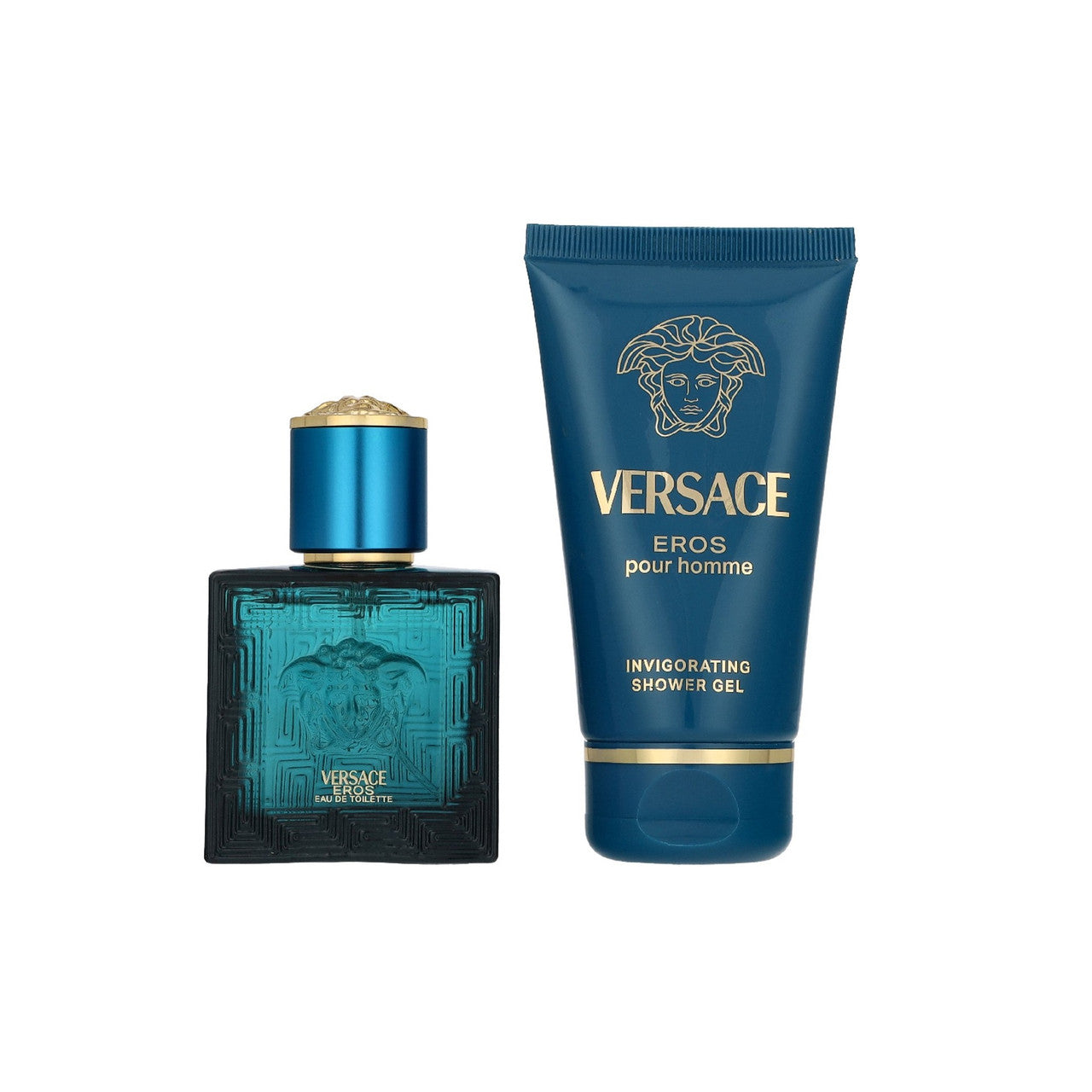 VERSACE EROS 2 PCS SET FOR MEN: 1 OZ EAU DE TOILETTE SPRAY + 1.7 SHOWER GEL
