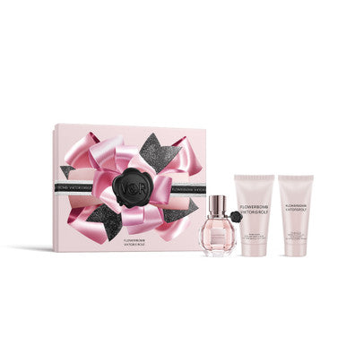 FLOWERBOMB 3 PCS SET FOR WOMEN: 1 OZ EAU DE PARFUM SPRAY + BOMBLICIOUS 1.7 BODY LOTION + BOMBLICIOUS 1.36 BODY CREAM by VIKTOR & ROLF