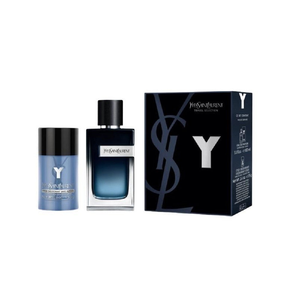 Y BY YSL 2PC SET FOR MEN: 3.4 EAU DE PARFUM SPRAY + 2.5 DEODORANT STICK